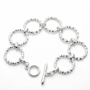 Silver large 'Water' link bracelet