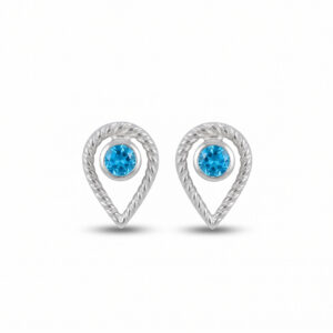 Silver and Topaz 'Ripple' stud earrings