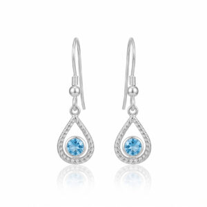 Silver and Topaz 'Ripple' drop earrings