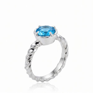 Silver and Topaz 'Water' ring