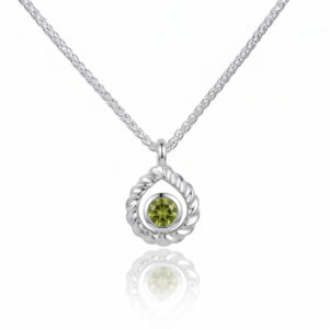 Silver and Peridot 'Twisted Pear' pendant
