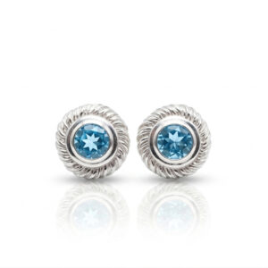 Silver and Topaz 'Whirl' stud earrings